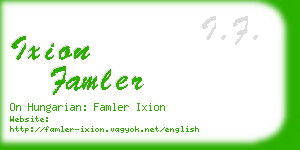 ixion famler business card